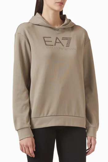 Embellished Logo Hoodie in Jersey