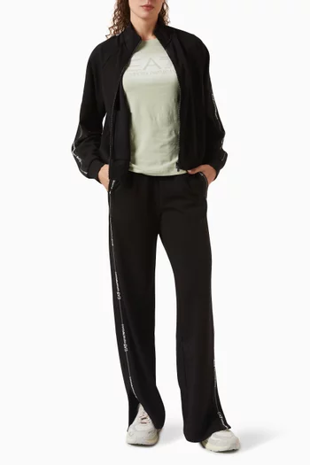 تي شيرت بطبعة شعار الماركة قطن