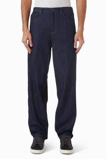 بنطال بقصة فضفاضة دينم