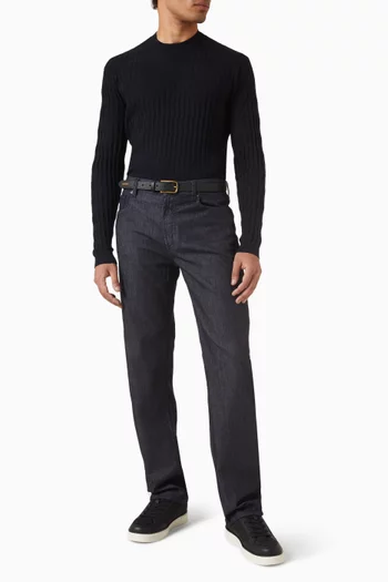 بنطال جينز J76‏ بقصة ساق مستقيمة دينم