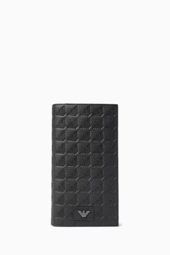 محفظة كبيرة للنقود الورقية بشعار النسر المحفور جلد