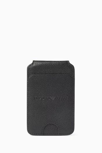 محفظة بمشبك للنقود الورقية وشعار الماركة جلد حبيبي