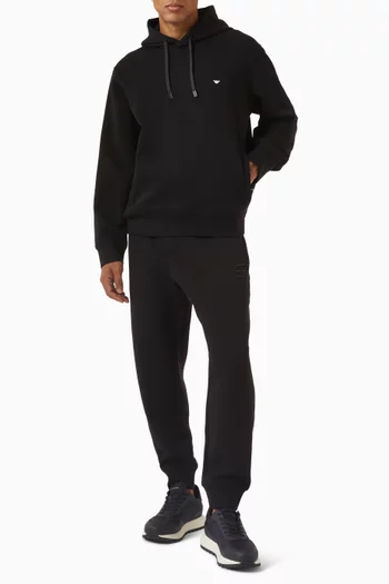 كنزة بغطاء رأس بشعار الماركة جيرسيه مزدوج