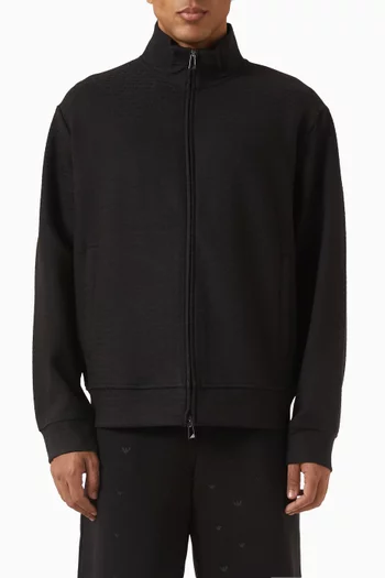 سويت شيرت بسحّاب وشعار الماركة 