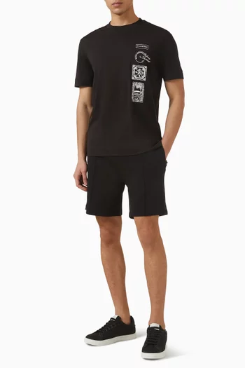 تي شيرت بطبعة  بطاقة بريدية قطن