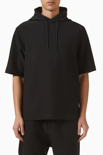 كنزة بغطاء رأس وشعار الماركة مزيج لايوسيل