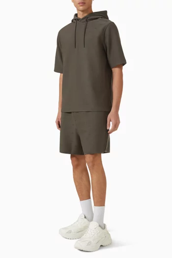 كنزة بغطاء رأس وشعار الماركة مزيج لايوسيل