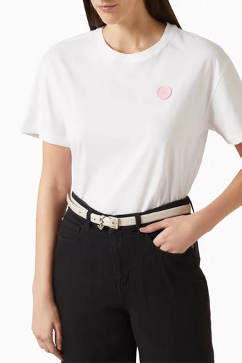 Micro Eagle Charm Belt in Leather