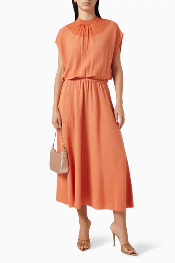 فستان بلا أكمام وحزام خصر منسوج