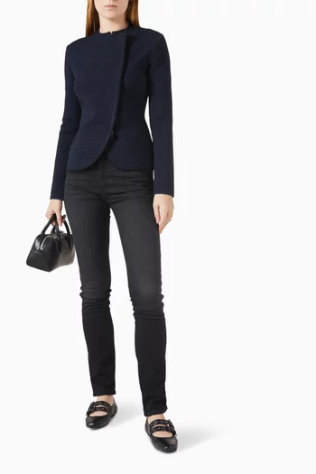 Collarless Overlap Jacket