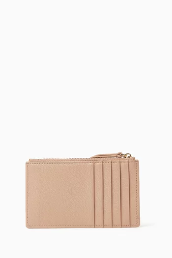 Zip Cardholder in Grained Leather