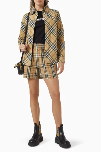 قميص بنقشة مربعات قطن