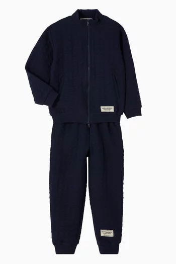 Zip-through Jacquard Lounge Jacket in Cotton