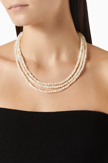 قلادة هالو مرصعة بعرق اللؤلؤ نحاس مطلي ذهب عيار 18