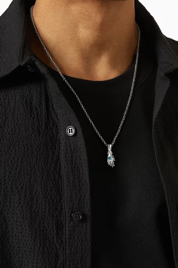 Hand Pendant Necklace in Sterling Silver