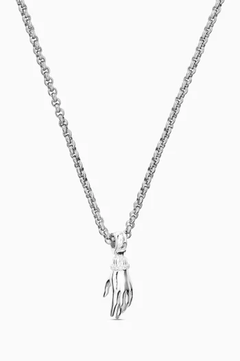 Hand Pendant Necklace in Sterling Silver