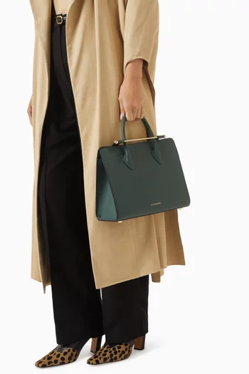 Midi Tote Bag in Leather