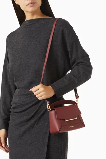 حقيبة نانو موزاييك بيد علوية جلد بارز الملمس