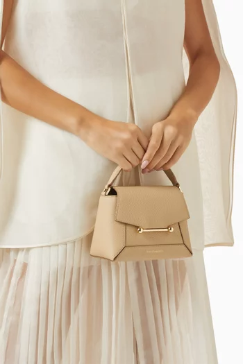 حقيبة نانو موزاييك بيد علوية جلد بارز الملمس