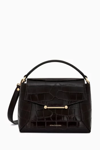Mosaic Top-handle Bag in Croc-embossed Calf Leather