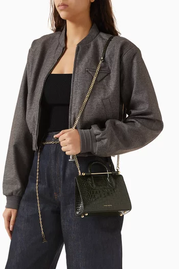 حقيبة يد نانو جلد بنقشة جلد التمساح