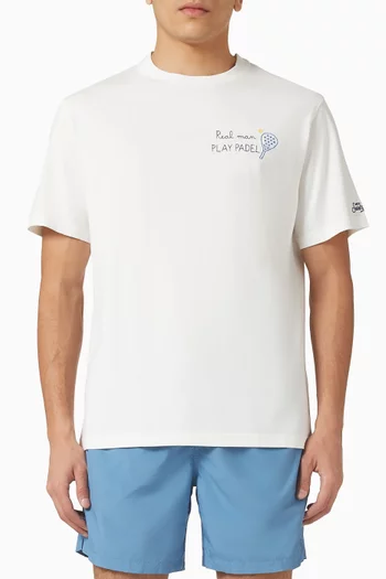 تي شيرت أرنوت بطبعة Real Men Play Padel قطن