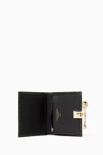 محفظة هلال جلد بنقشة جلد التمساح