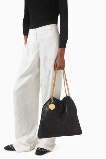 حقيبة فالابيلا متوسطة برباط تضييق قماش شاجي دير