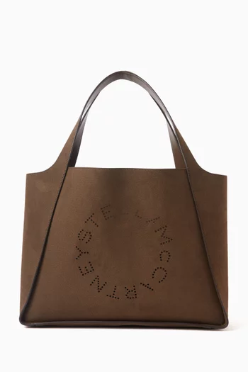 Large Logo Tote Bag in Alter Suede