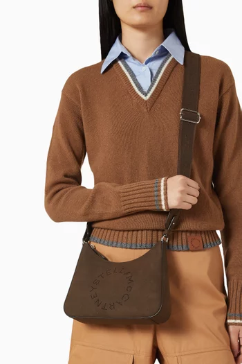 Logo Top-Handle Crossbody Bag in Alter Suede