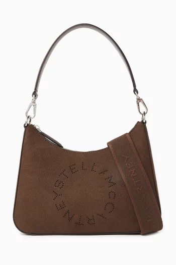 Logo Top-Handle Crossbody Bag in Alter Suede