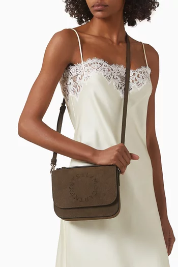 Logo Flap Bag in Alter Suede