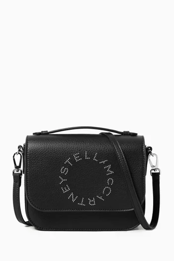 Logo Flap Bag in Embossed Grainy Alter Mat