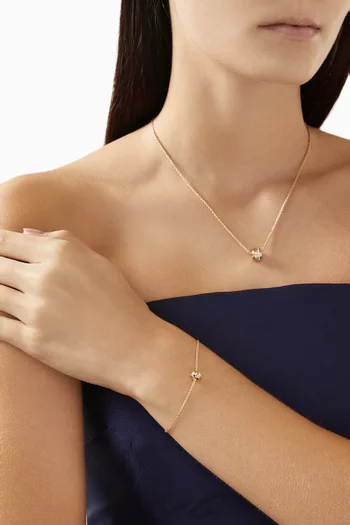 قلادة بوزيشن بدلاية مرصعة بالماس ذهب وردي عيار 18