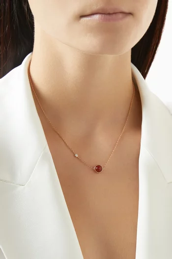 Possession Diamond & Carnelian Necklace in 18kt Rose Gold