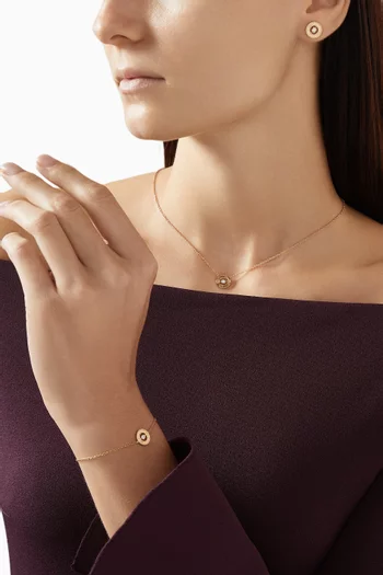 قلادة بوزيشن بدلاية مرصعة بالماس ذهب وردي عيار 18