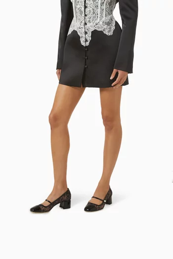 حذاء كلاسيك إليزا بكعب 45 مم جلد ودانتيل