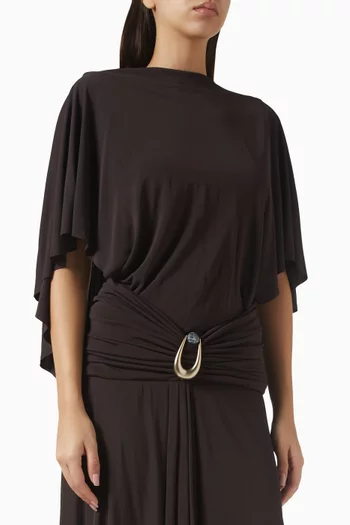 Fluted Bodysuit in Jersey