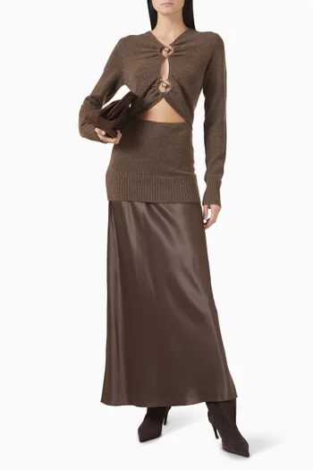 Orbit Ruched Monument Dress in Cashmere & Silk