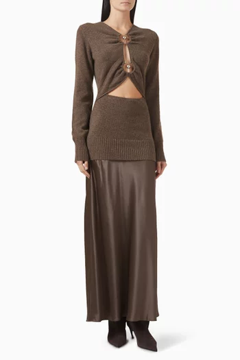 Orbit Ruched Monument Dress in Cashmere & Silk