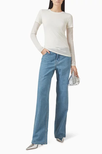 تي شيرت سيبولا بطبقة مزدوجة صوف مارينو