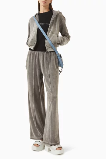 Cropped Crystal Hoodie in Velvet