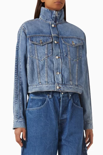 Logo Track Jacket in Denim