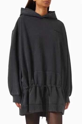 Drop-waist Hoodie Dress in Cotton Terry