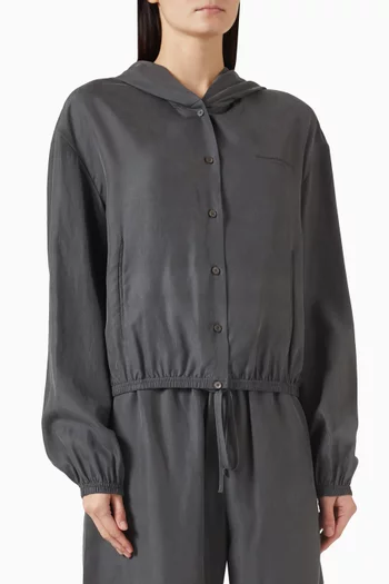 Crop Hoodie in Silk