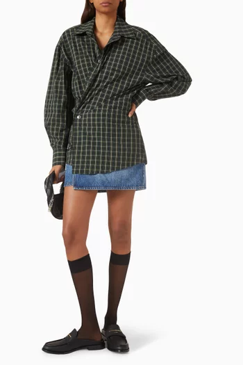 فستان قصير بتصميم ملفوف قطن