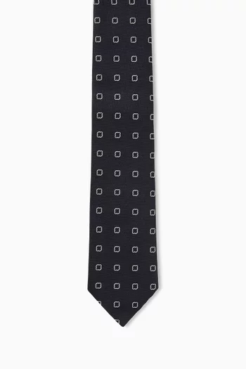 Jacquard-pattern Tie in Silk-blend