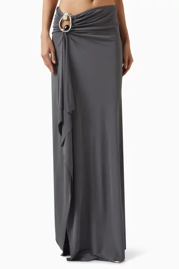 تنورة اوريكا بكشكش منسدل وتطريز بالكريستال جيرسيه