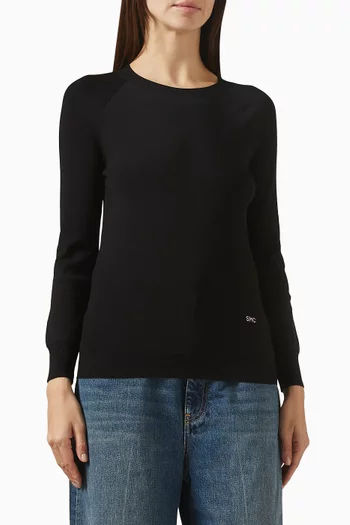 Logo Top in Compact Knit