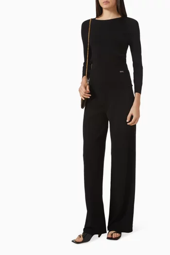 Compact-knit Straight-leg Pants